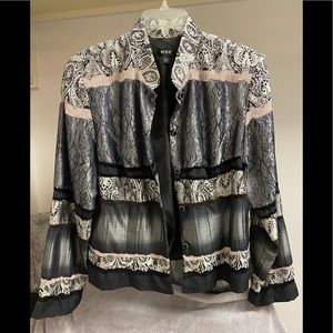 🖤🤍MSK • gray/silver/black jacket • L • EUC